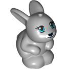 LEGO Medium Stone Gray Rabbit (Sitting) with Medium Azure Eyes and White Muzzle (12883)