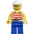 LEGO Pirates Chess Set Pirate with Red and White Striped Shirt with White Bandana and Blue Legs Minifigure